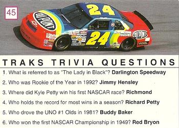 1993 Traks Trivia #45 Jeff Gordon Back