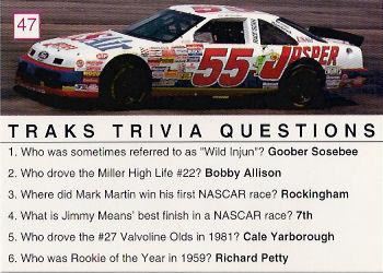 1993 Traks Trivia #47 Ted Musgrave Back