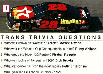 1993 Traks Trivia #4 Davey Allison Back
