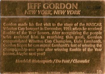 1994 Action Packed - Mint Collection Jeff Gordon #19 Jeff Gordon Gold Leaf Back