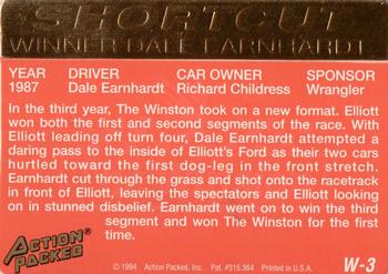 1994 Action Packed The Winston Select #W-3 Dale Earnhardt Back