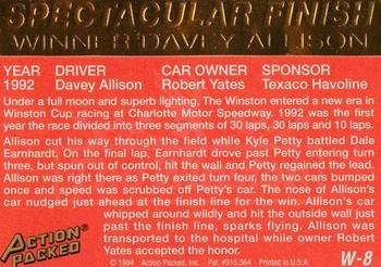 1994 Action Packed The Winston Select #W-8 Davey Allison Back