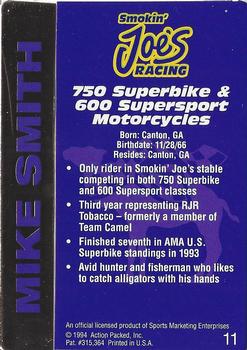 1994 Action Packed Smokin' Joe's #11 Mike Smith Back