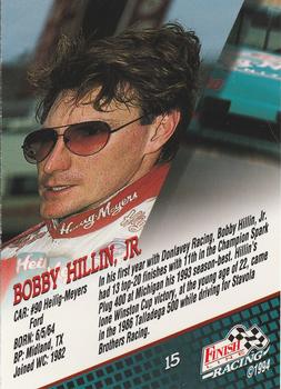 1994 Finish Line - Silver #15 Bobby Hillin Jr. Back