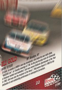 1994 Finish Line - Silver #22 Eli Gold Back