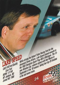 1994 Finish Line - Silver #24 Lake Speed Back
