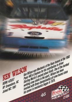 1994 Finish Line - Silver #46 Ken Wilson Back