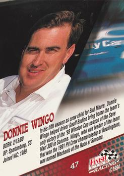 1994 Finish Line - Silver #47 Donnie Wingo Back