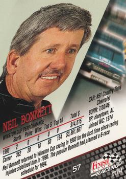 1994 Finish Line - Silver #57 Neil Bonnett Back