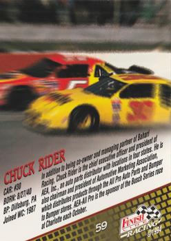 1994 Finish Line - Silver #59 Chuck Rider Back