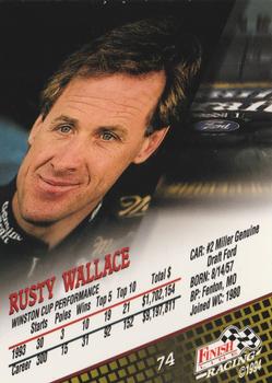 1994 Finish Line - Silver #74 Rusty Wallace Back