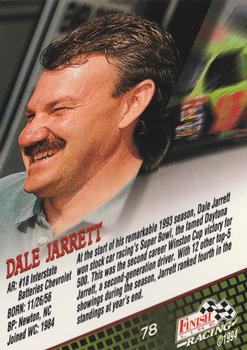 1994 Finish Line - Silver #78 Dale Jarrett Back