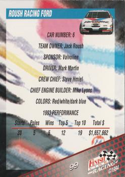 1994 Finish Line - Silver #99 Mark Martin's Car Back