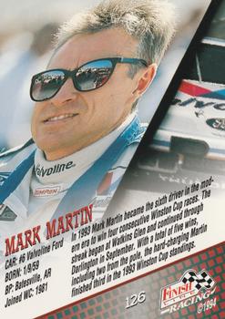 1994 Finish Line - Silver #126 Mark Martin Back