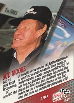 1994 Finish Line - Silver #130 Bud Moore Back