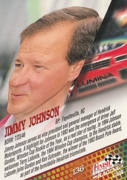 1994 Finish Line - Silver #136 Jimmy Johnson Back
