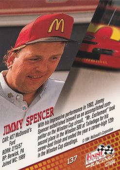 1994 Finish Line - Silver #137 Jimmy Spencer Back