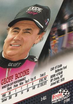 1994 Finish Line - Silver #141 Geoff Bodine Back