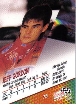 1994 Finish Line - Silver #75 Jeff Gordon Back
