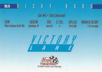 1994 Finish Line - Victory Lane #VL11 Ricky Rudd Back