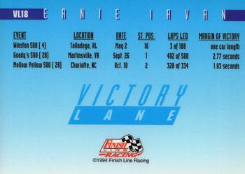 1994 Finish Line - Victory Lane #VL18 Ernie Irvan Back