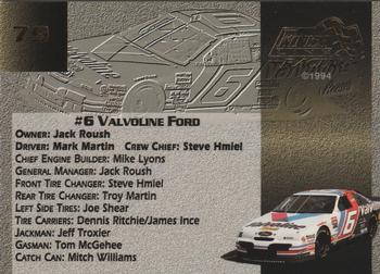 1994 Finish Line Gold #79 Mark Martin's Car Back