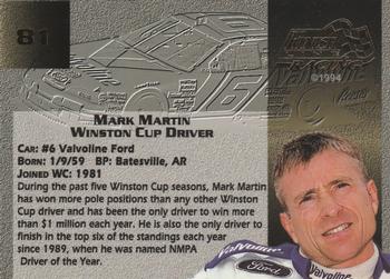 1994 Finish Line Gold #81 Mark Martin Back