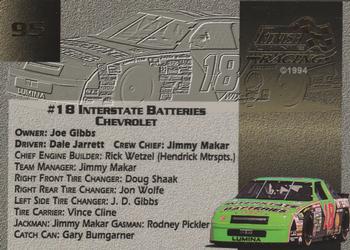 1994 Finish Line Gold #95 Dale Jarrett's Car Back