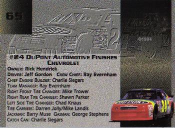 1994 Finish Line Gold #65 Jeff Gordon's Car Back