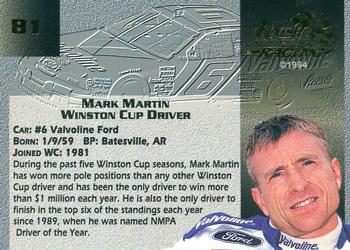 1994 Finish Line Gold - Autographs #81 Mark Martin Back