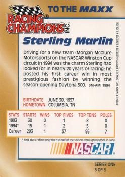 1994 Racing Champions To the Maxx #5 Sterling Marlin Back