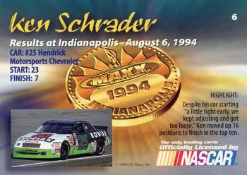 1994 Maxx Medallion #6 Ken Schrader Back