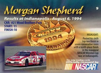 1994 Maxx Medallion #9 Morgan Shepherd Back
