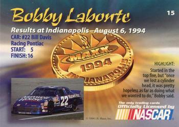 1994 Maxx Medallion #15 Bobby Labonte Back