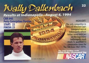 1994 Maxx Medallion #22 Wally Dallenbach Jr. Back