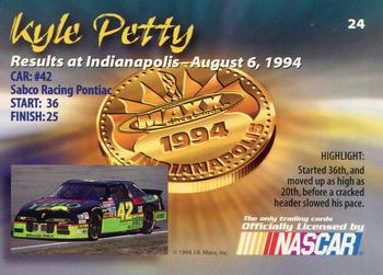 1994 Maxx Medallion #24 Kyle Petty Back