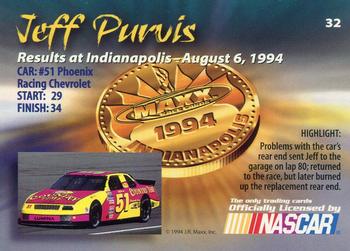 1994 Maxx Medallion #32 Jeff Purvis Back