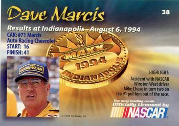 1994 Maxx Medallion #38 Dave Marcis Back