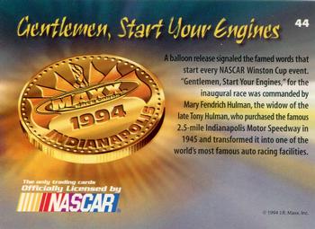 1994 Maxx Medallion #44 Gentlemen, Start Your Engines Back