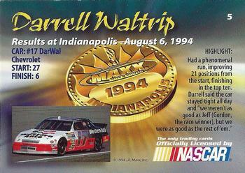 1994 Maxx Medallion #5 Darrell Waltrip Back