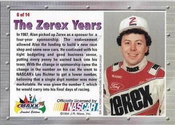 1994 Maxx Premier Plus - Alan Kulwicki #6 The Zerex Years Back