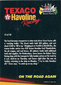 1994 Maxx Texaco Havoline Racing #15 On the Road Again Back
