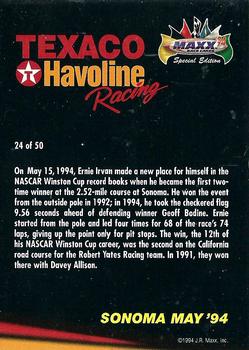 1994 Maxx Texaco Havoline Racing #24 Ernie Irvan Back