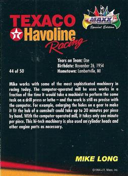1994 Maxx Texaco Havoline Racing #44 Mike Long Back