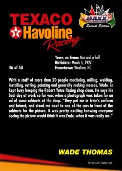1994 Maxx Texaco Havoline Racing #46 Wade Thomas Back