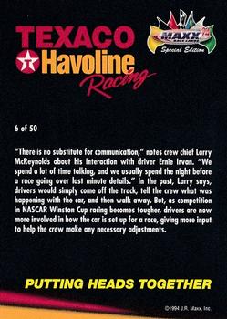 1994 Maxx Texaco Havoline Racing #6 Putting Heads Together Back