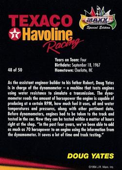 1994 Maxx Texaco Havoline Racing #48 Doug Yates Back
