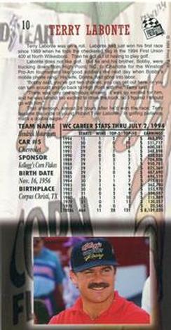 1994 Press Pass Optima XL - Red Hot #10 Terry Labonte Back