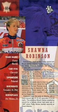 1994 Press Pass Optima XL - Red Hot #60 Shawna Robinson Back