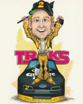 1994 Traks - Cartoons Autographed #C-2 Rusty Wallace Front